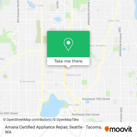 Mapa de Amana Certified Appliance Repair