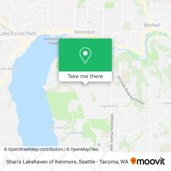 Shari's Lakehaven of Kenmore map