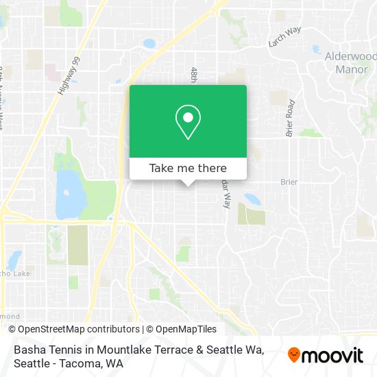 Mapa de Basha Tennis in Mountlake Terrace & Seattle Wa