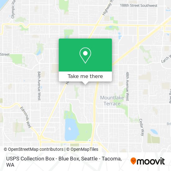 Mapa de USPS Collection Box - Blue Box