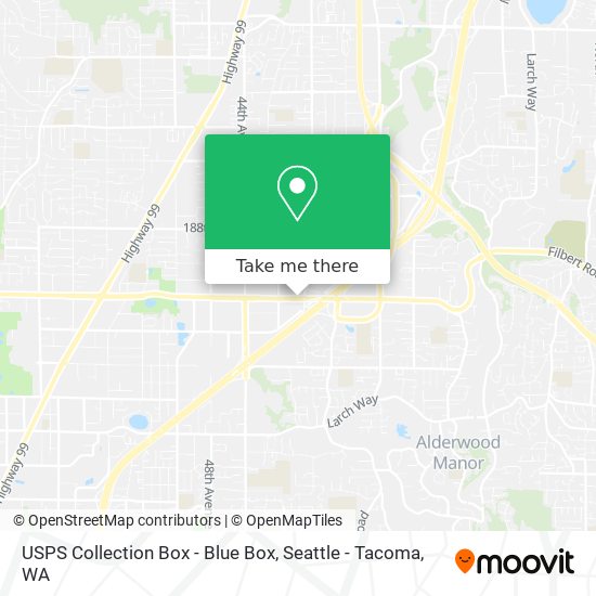 Mapa de USPS Collection Box - Blue Box