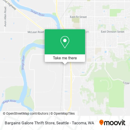 Bargains Galore Thrift Store map