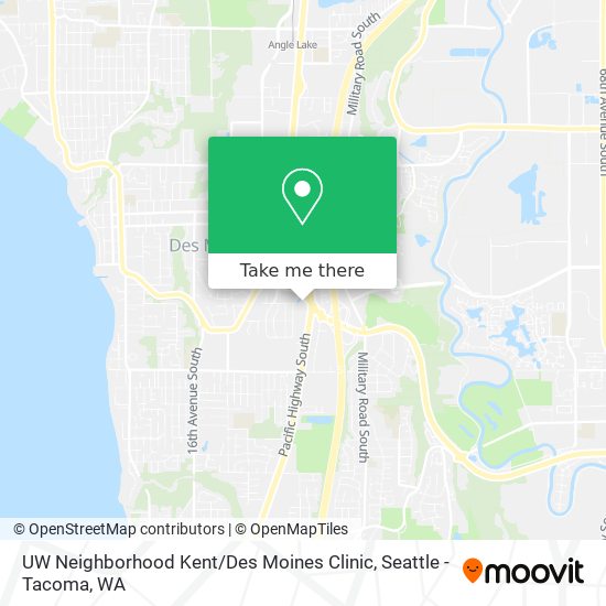 Mapa de UW Neighborhood Kent / Des Moines Clinic