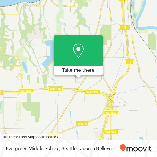 Mapa de Evergreen Middle School