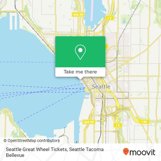 Mapa de Seattle Great Wheel Tickets