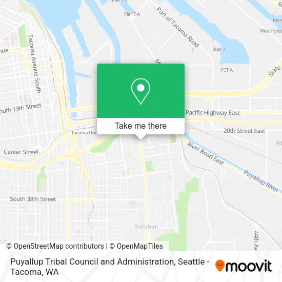 Puyallup Tribal Council and Administration map