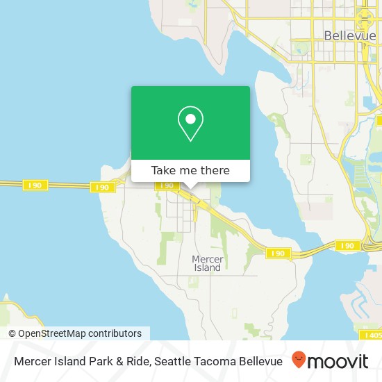 Mercer Island Park & Ride map