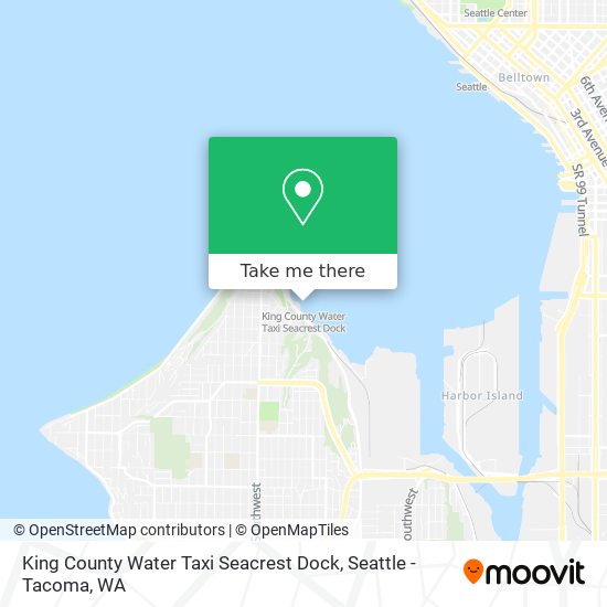 Mapa de King County Water Taxi Seacrest Dock