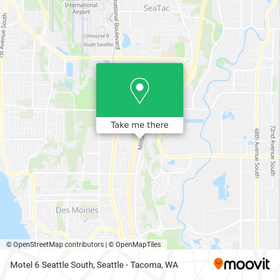 Motel 6 Seattle South map