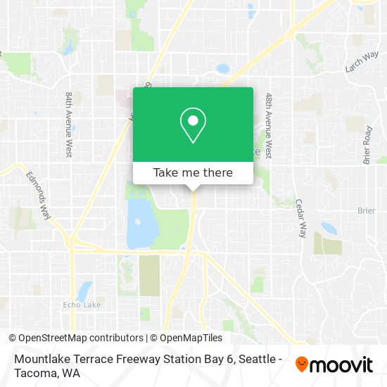 Mountlake Terrace Freeway Station Bay 6 map