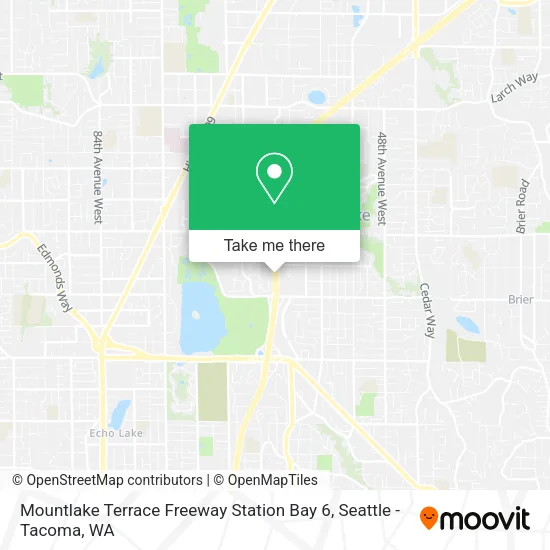 Mountlake Terrace Freeway Station Bay 6 map