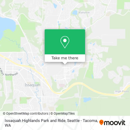Issaquah Highlands Park and Ride map