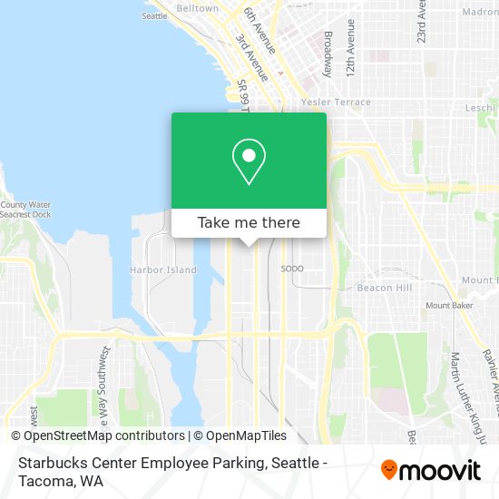 Mapa de Starbucks Center Employee Parking