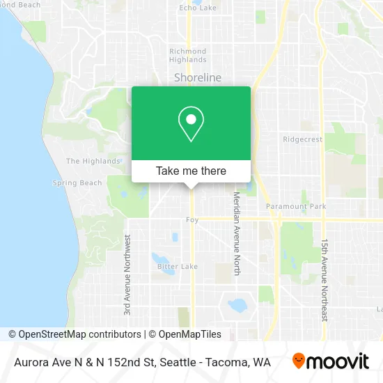 Aurora Ave N & N 152nd St map