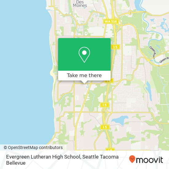 Evergreen Lutheran High School map