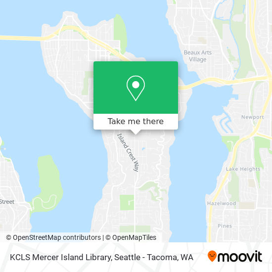 Mapa de KCLS Mercer Island Library