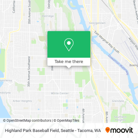 Highland Park Baseball Field map