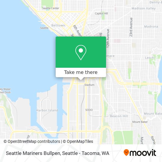 Seattle Mariners Bullpen map