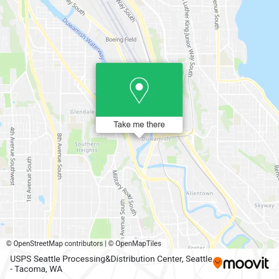 Mapa de USPS Seattle Processing&Distribution Center