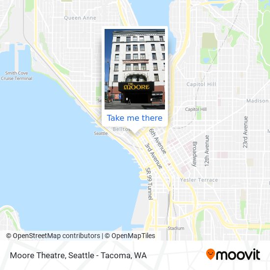 How to get to Moore Theatre in Seattle by Bus