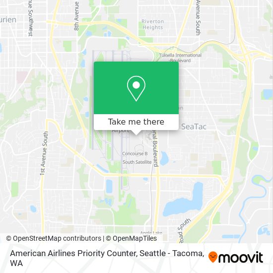 Mapa de American Airlines Priority Counter