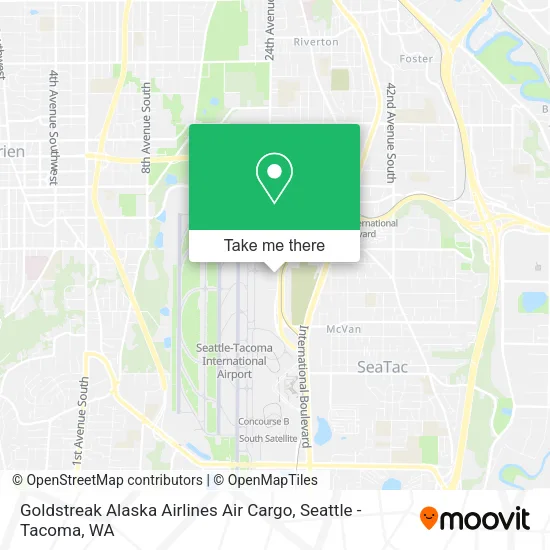 Goldstreak Alaska Airlines Air Cargo map