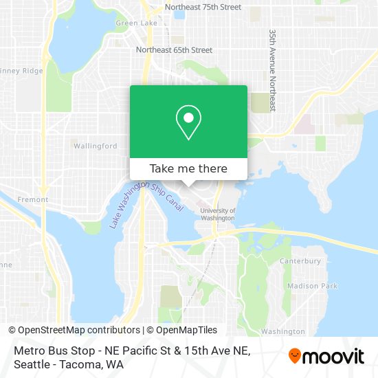Mapa de Metro Bus Stop - NE Pacific St & 15th Ave NE