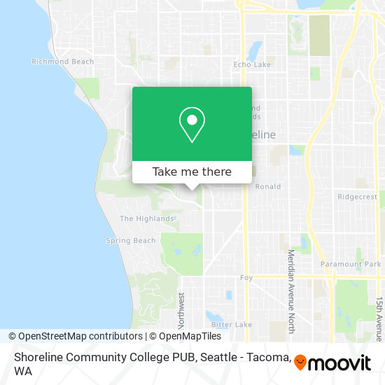 Shoreline Community College PUB map
