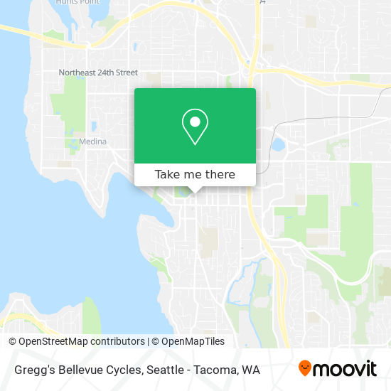 Gregg's Bellevue Cycles map