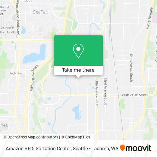 Amazon BFI5 Sortation Center map