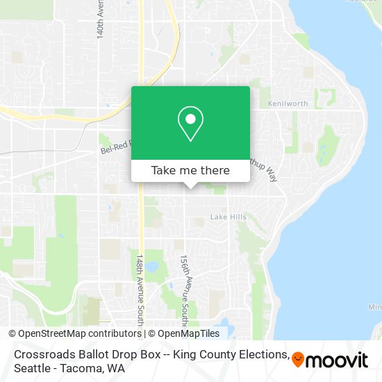 Crossroads Ballot Drop Box -- King County Elections map