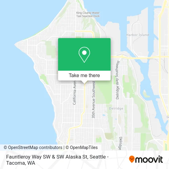 Fauntleroy Way SW & SW Alaska St map