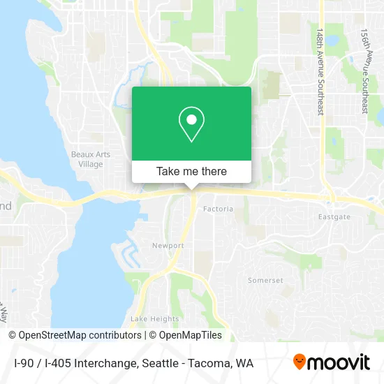 I-90 / I-405 Interchange map