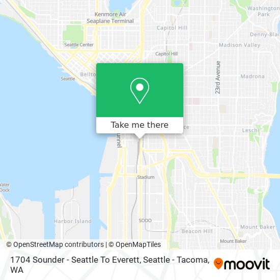 Mapa de 1704 Sounder - Seattle To Everett