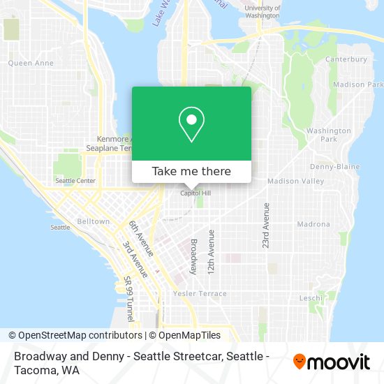 Broadway and Denny - Seattle Streetcar map