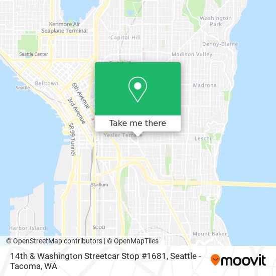 14th & Washington Streetcar Stop #1681 map