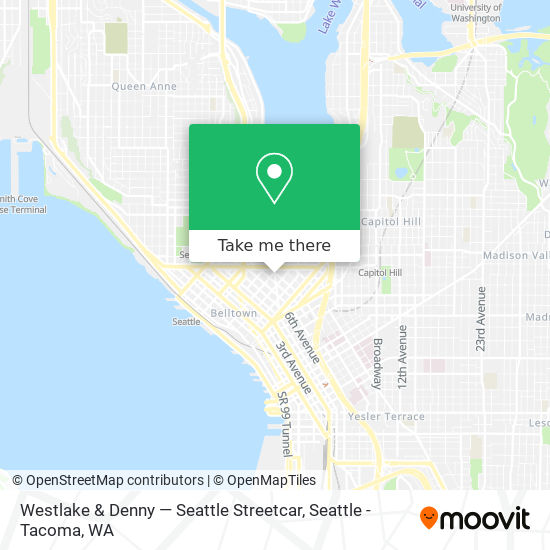 Westlake & Denny — Seattle Streetcar map