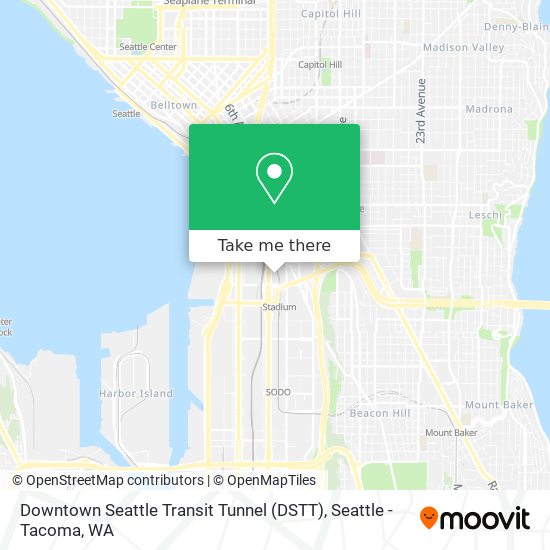 Mapa de Downtown Seattle Transit Tunnel (DSTT)