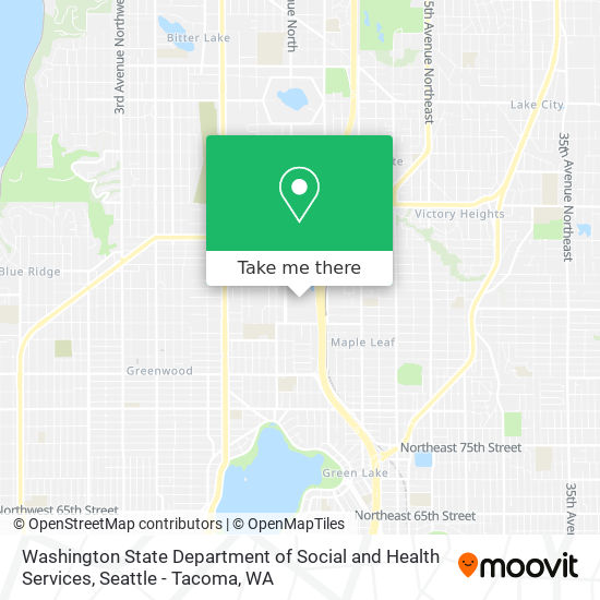 Mapa de Washington State Department of Social and Health Services