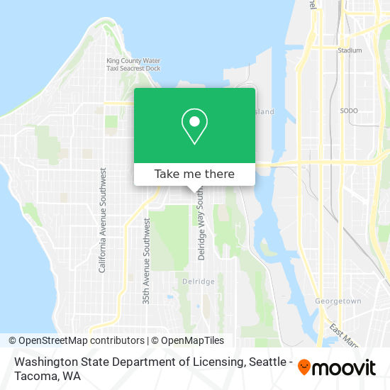 Washington State Department of Licensing map