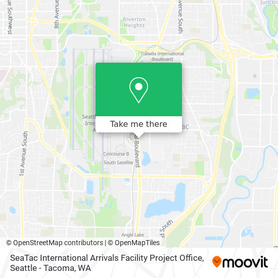 Mapa de SeaTac International Arrivals Facility Project Office
