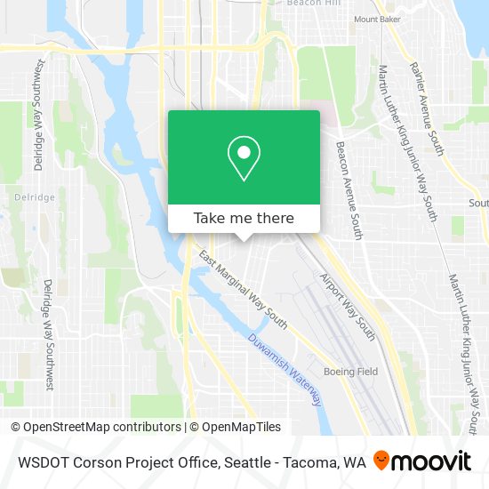 Mapa de WSDOT Corson Project Office