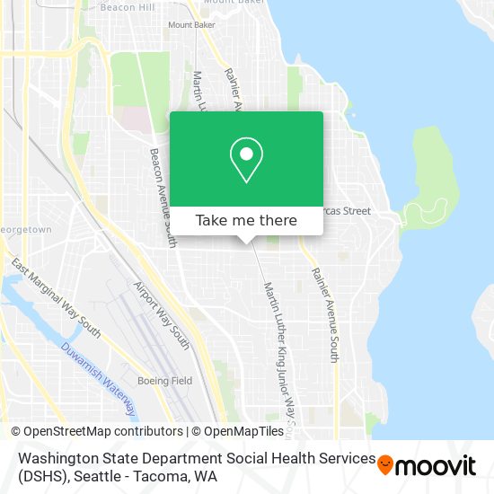 Mapa de Washington State Department Social Health Services (DSHS)