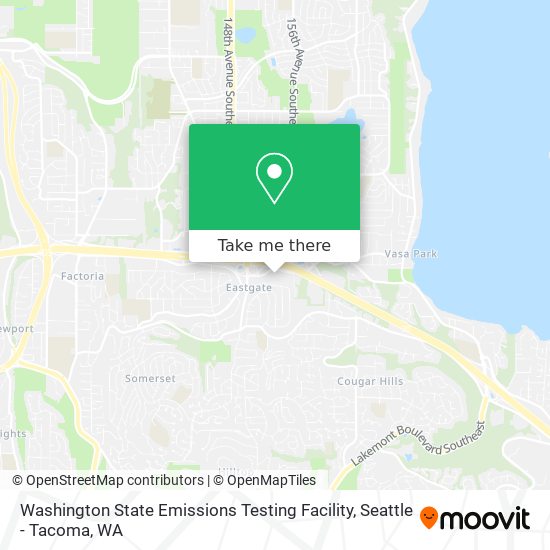 Washington State Emissions Testing Facility map