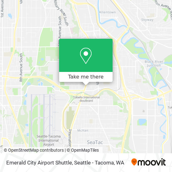 Emerald City Airport Shuttle map