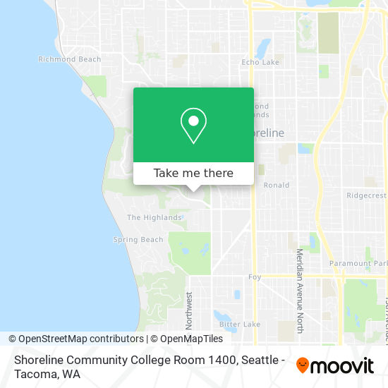 Mapa de Shoreline Community College Room 1400