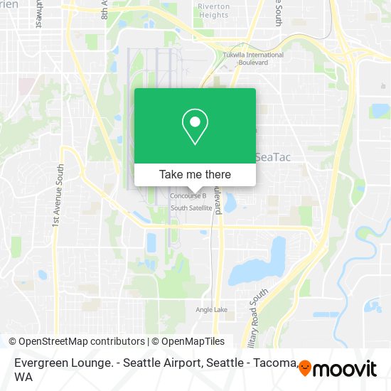 Mapa de Evergreen Lounge. - Seattle Airport