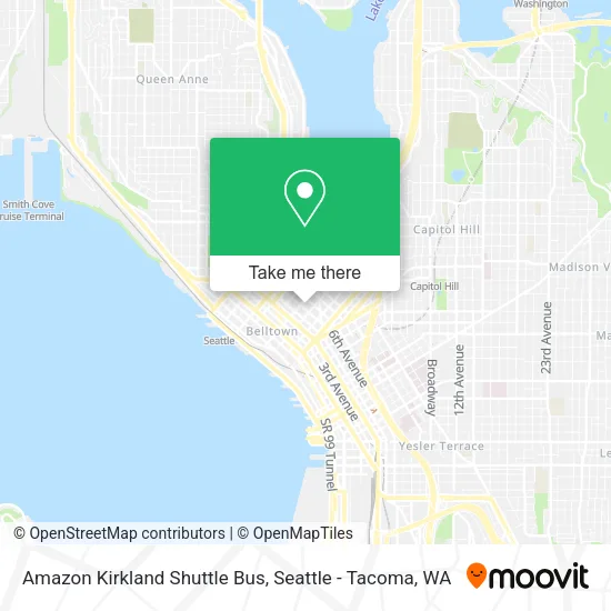 Amazon Kirkland Shuttle Bus map