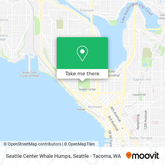 Seattle Center Whale Humps map