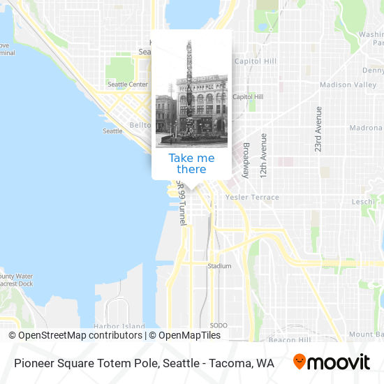 Pioneer Square Totem Pole map